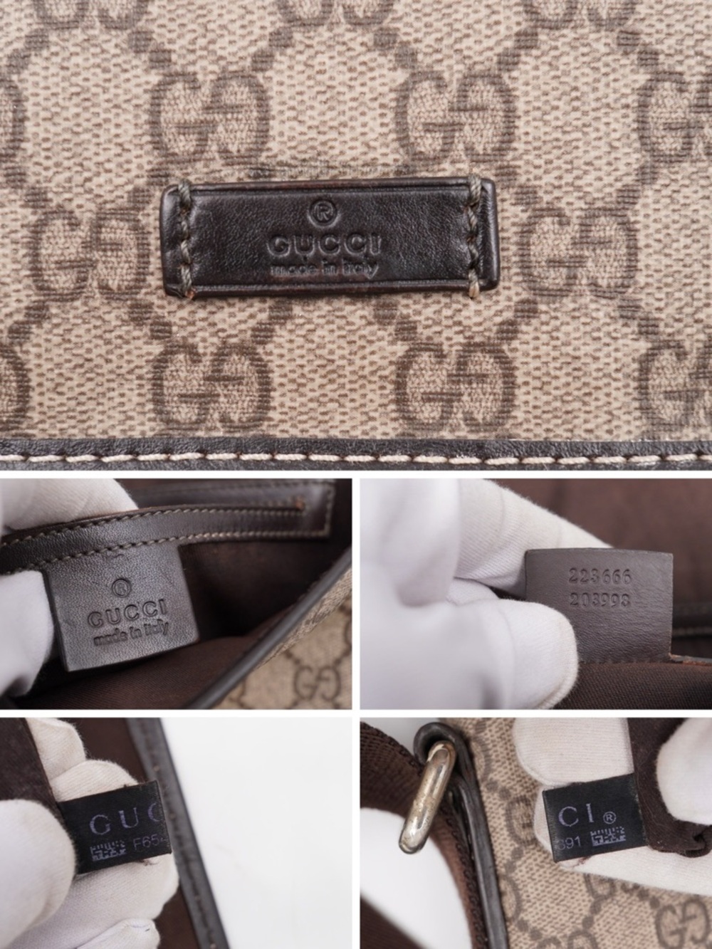 Gucci Brown GG Supreme Canvas Messenger Bag - Picture 7 of 10